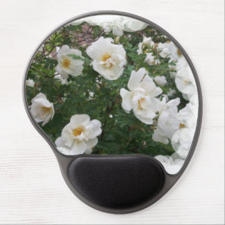 White Flowers Gel Mouse Pad