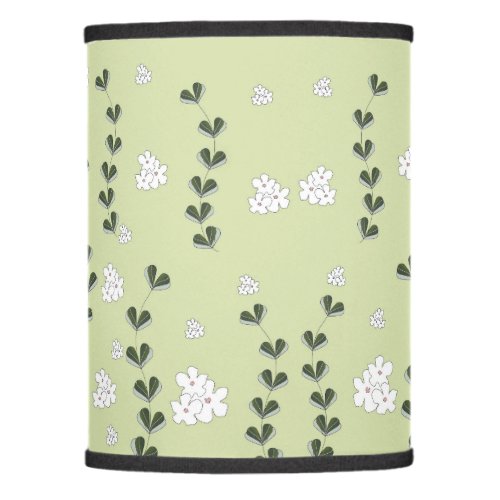 White flowers heart shaped leaves   lamp shade