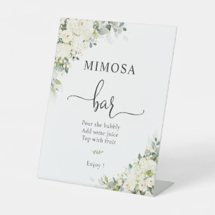 White Flowers Mimosa Bar Sign