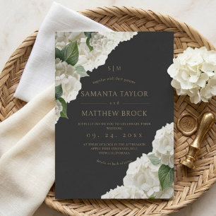 White Flowers ⎮Modern All in One Wedding Invitation