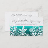 White Flowers Modern Appointment Business Card (Front/Back)