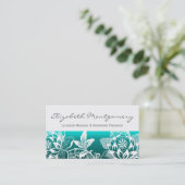 White Flowers Modern Appointment Business Card (Standing Front)