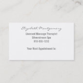 White Flowers Modern Appointment Business Card (Back)