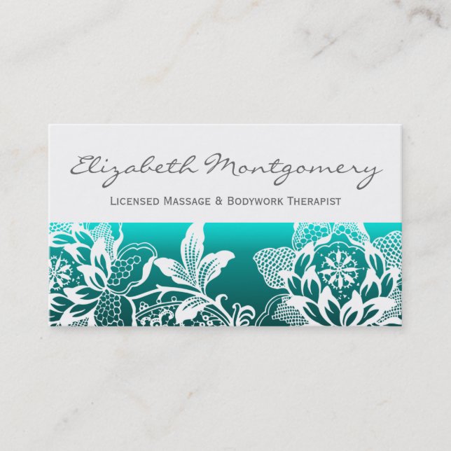 White Flowers Modern Appointment Business Card (Front)