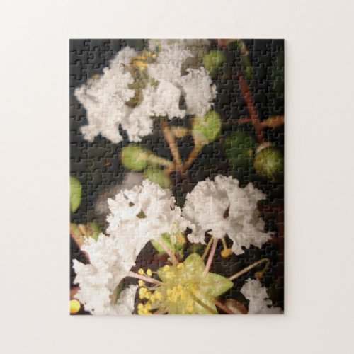 White Flowers Modern Plant Nature Photography Art Jigsaw Puzzle