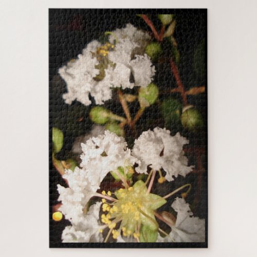 White Flowers Modern Plant Nature Photography Art Jigsaw Puzzle