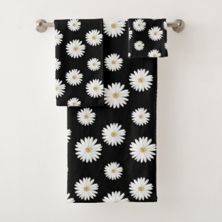 White Flowers on Black