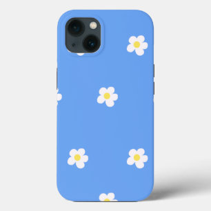 White Flowers on Lilac Background iPhone 13 Case