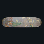 White Flowers on Newsprint Background Skateboard Deck<br><div class="desc">The newsprint background and deeply colored background almost hide the white flowers that are the focus of this painting by Jennifer Goldberger. A very unique and engaging print,  it could make a nice gift for someone who loves avant-garde art!</div>