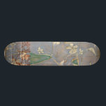 White Flowers on Newsprint Background Skateboard Deck<br><div class="desc">The newsprint background and deeply colored background almost hide the white flowers that are the focus of this painting by Jennifer Goldberger. A very unique and engaging print,  it could make a nice gift for someone who loves avant-garde art!</div>
