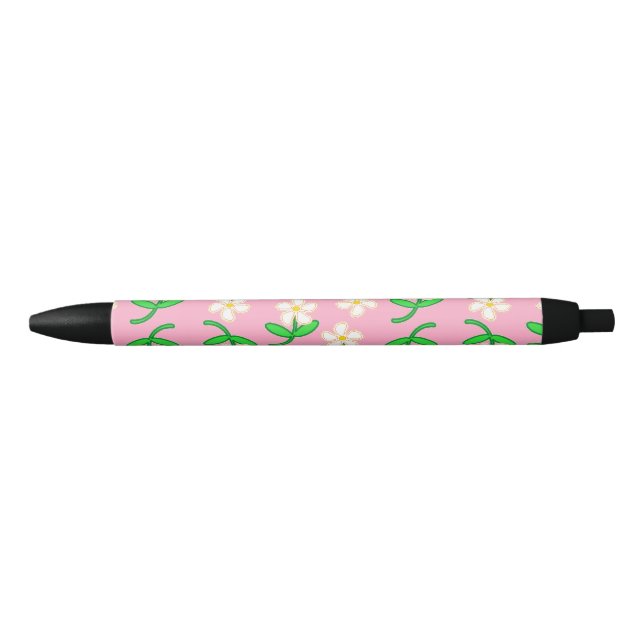 White flowers on pink pen (Front)