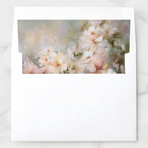 White Flowers Painting Envelope Liners