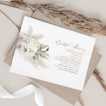 White Flowers Pampas Grass Greenery Bridal Shower Invitation