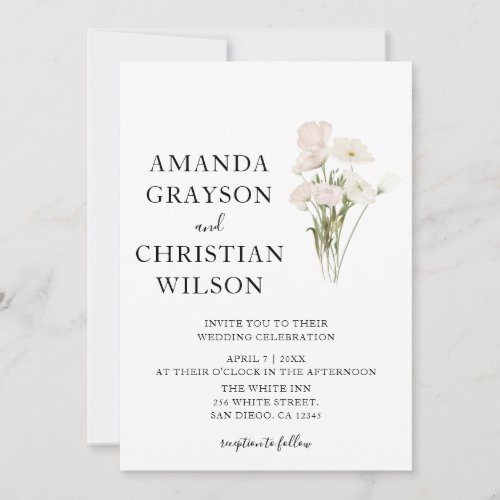 White Flowers Pampas Grass Greenery Succulent  Save The Date