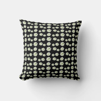White Flowers Pattern Cust. Throw Pillow