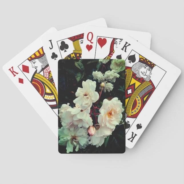White flowers poker cards (Back)