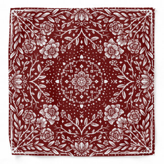 White Flowers Red Bandana