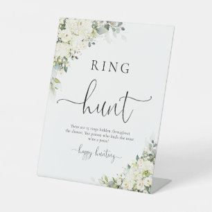 White Flowers Ring Hunt Sign