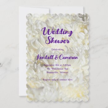 White Flowers Shower / Party Invitation by BlueHyd at Zazzle