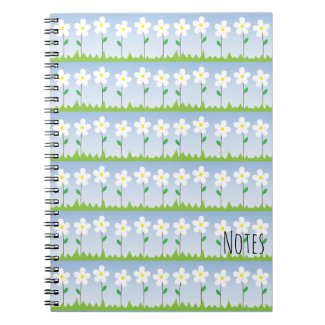 white flowers notebook