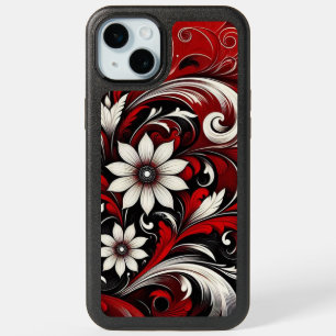 White Flowers Swirls iPhone 15 Plus Case