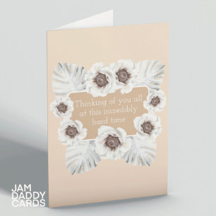 White Flowers Sympathy Card