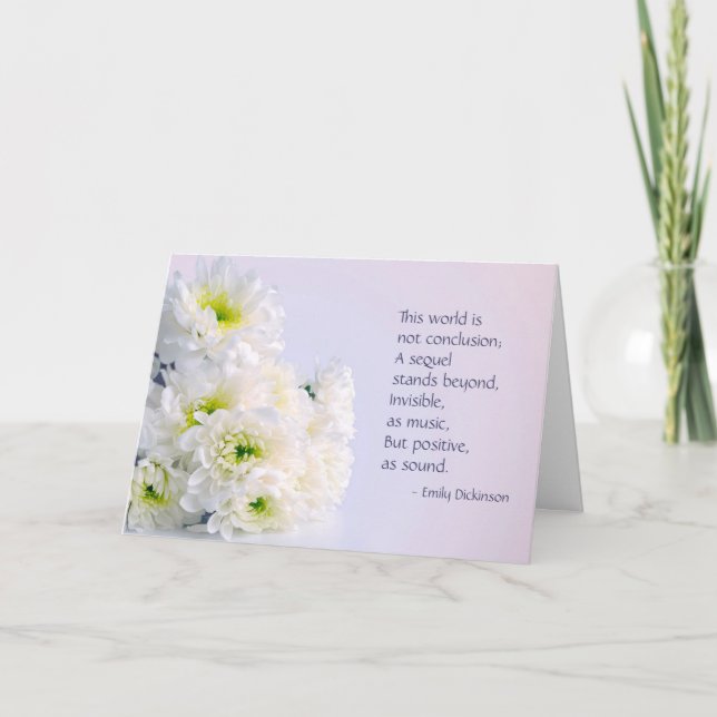 White Flowers Sympathy Card (Front)