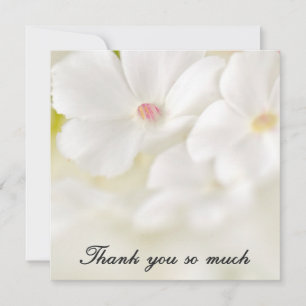 White Flowers Thank You Note Card