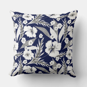 White flowers throw pillow