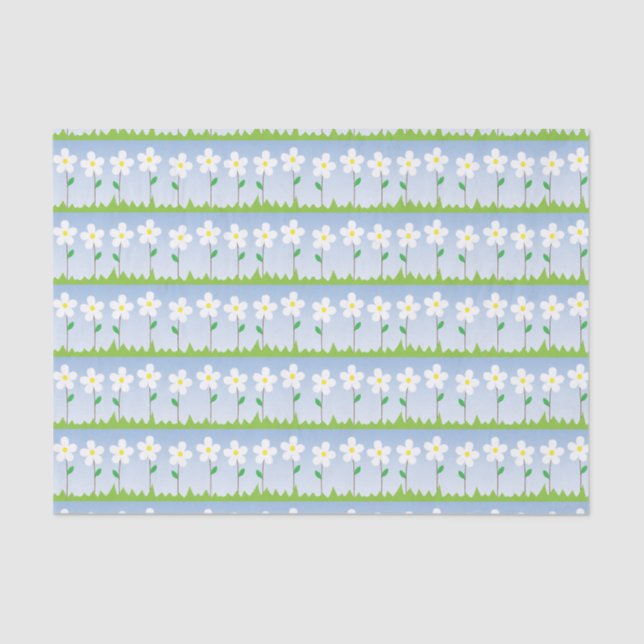 White Flowers Tissue Paper (Front)