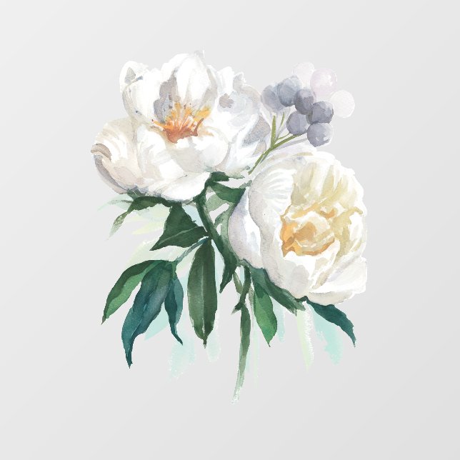 White Flowers Wall Decal Sticker (Front)