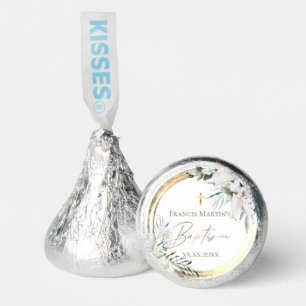 white flowers watercolor Baptism  Hershey®'s Kisses®