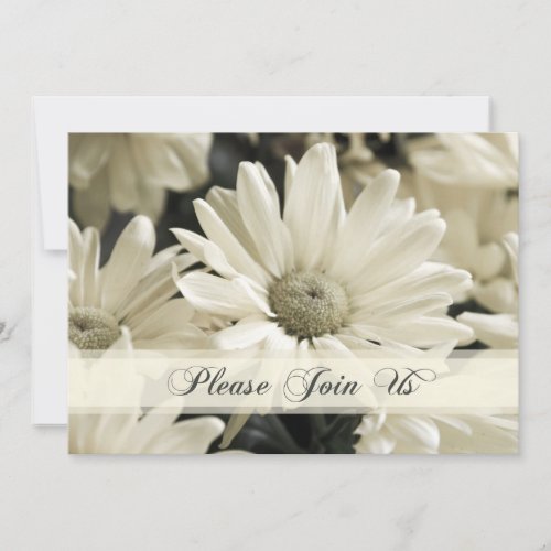 White Flowers Wedding Vow Renewal Invitations