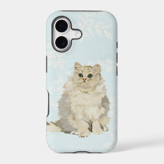 WHITE FLUFFY CAT iPhone 17 CASE