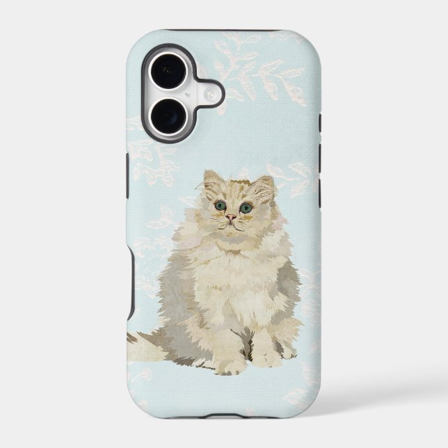 WHITE FLUFFY CAT Case-Mate iPhone CASE (Back)