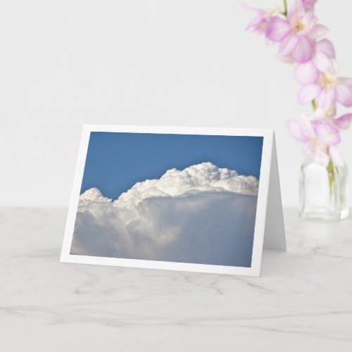 White Fluffy Clouds Background Card