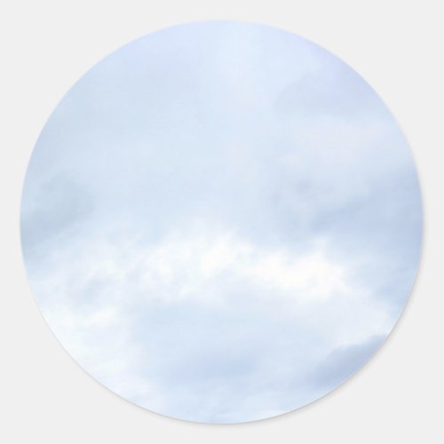White fluffy clouds classic round sticker