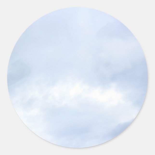 White fluffy clouds classic round sticker (Front)
