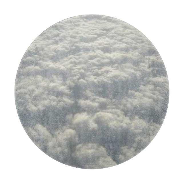 WHITE FLUFFY CLOUDS CUTTING BOARD (Front)
