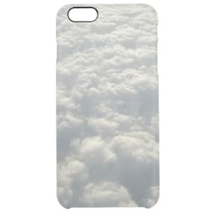 WHITE FLUFFY CLOUDS CLEAR iPhone 6 PLUS CASE