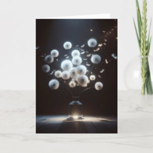 White Fluffy Dandelions Card