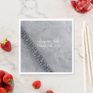 White Fluffy Fur Diamonds Paper Napkins