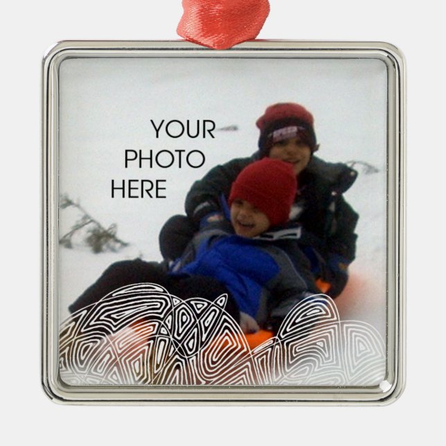 White Flurry Metal Ornament (Front)