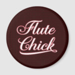 White Flute Chick Script Magnet