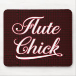 White Flute Chick Script Mouse Pad