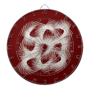 White flying feathers dart board