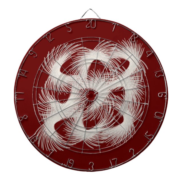 White flying feathers dart board (Front)