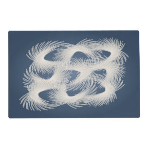 White flying feathers placemat
