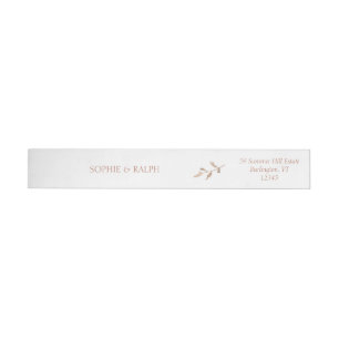 White Foliage Wedding Couple Return Address Label