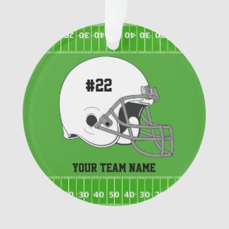 White Football Helmet | Green Field